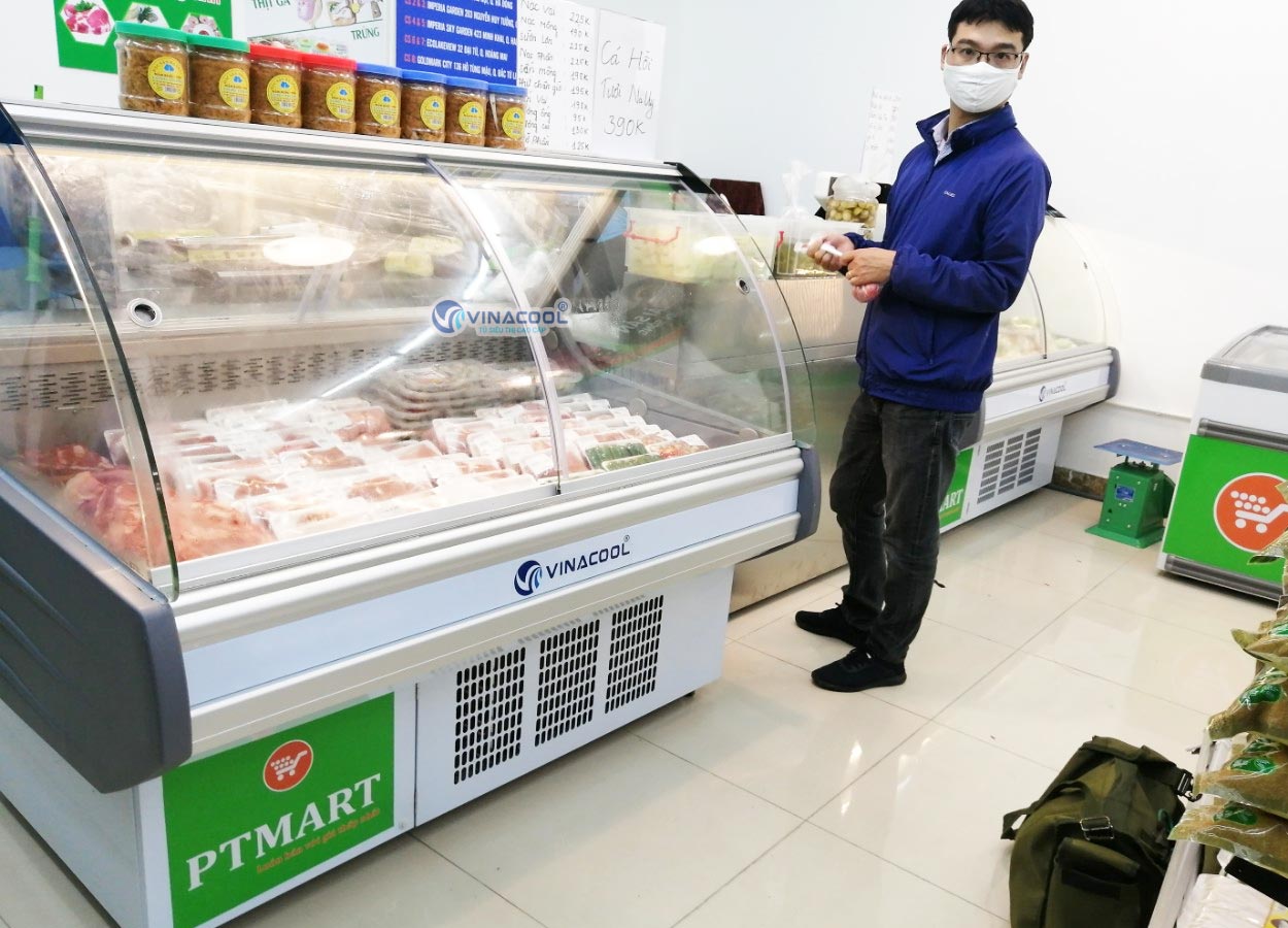 Tủ trưng bày thịt tươi cá hồi