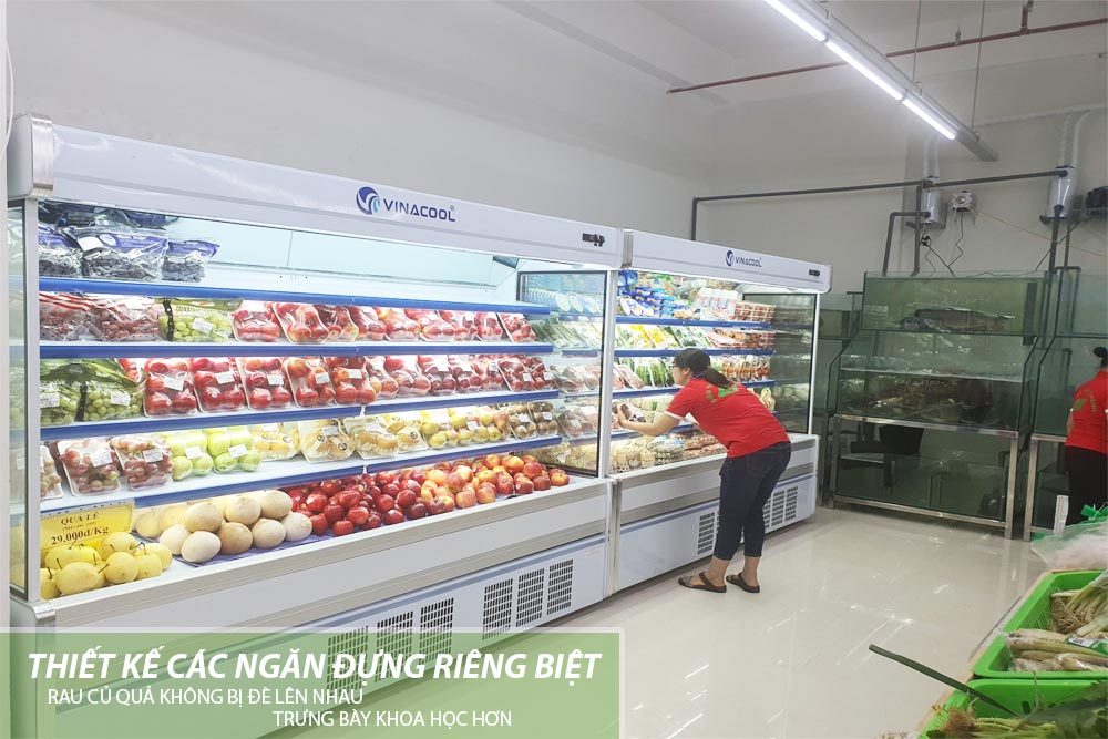tủ trưng bày rau củ quả không cửa