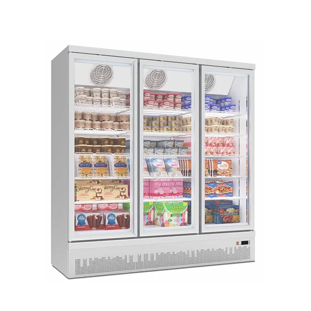 Tủ Đông Lạnh Đứng 3 Cánh Kính Máy Nén Dưới