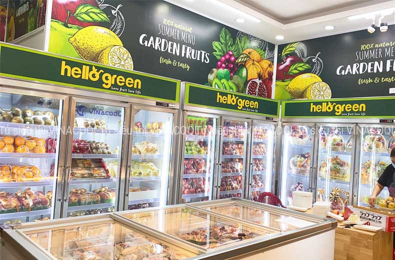 tủ bảo quản trái cây 3 cánh kính