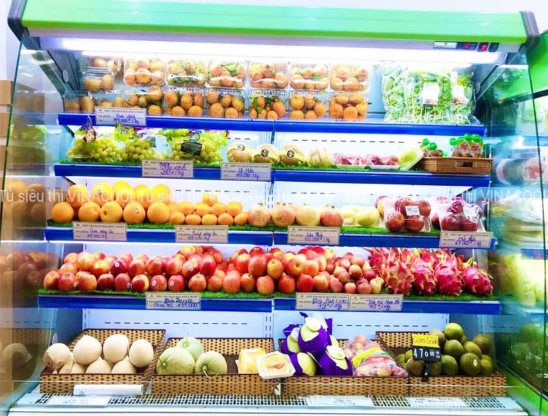 tủ mát trưng bày trái cây không cửa