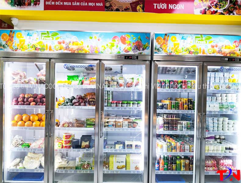 tủ mát 3 buồng trưng bày hoa quả
