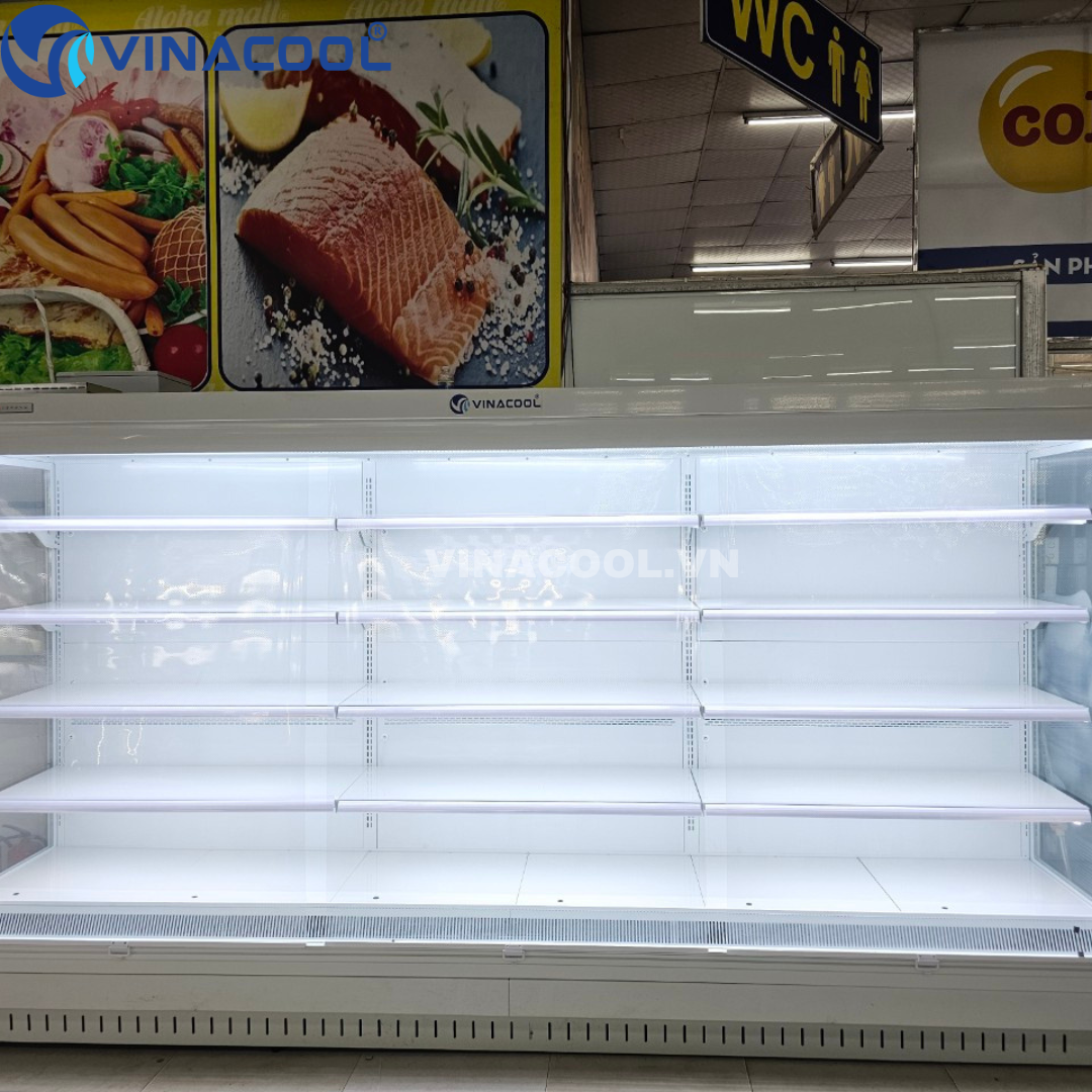 tủ mát đựng rau siêu thị